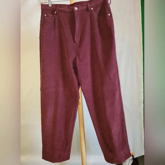 Vintage Solutions Casual Wear Stretch Women's Pants Slacks Rust Burgundy size 14 - Picture 11 of 12